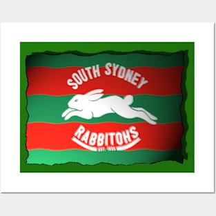 South Sydney Rabbitohs - RIPPLING FLAG Posters and Art